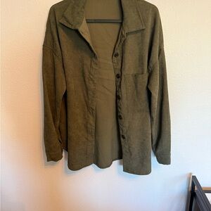 SHEIN Khaki Button-Up Shirt